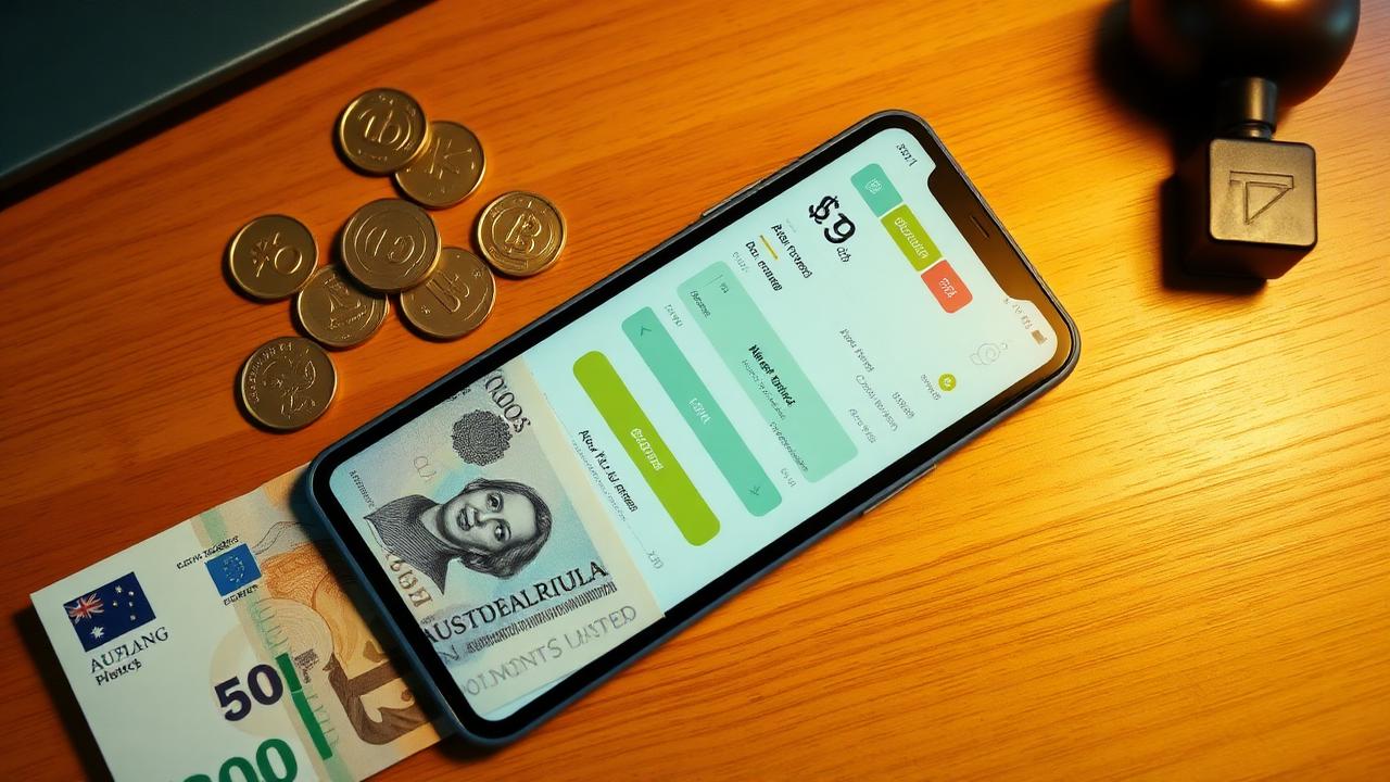 App bancaria australiana en smartphone