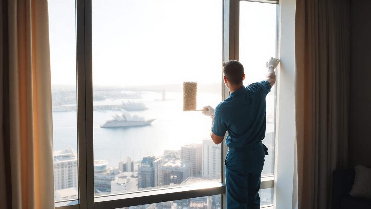 Cleaner profesional en apartamento con vista a Sídney