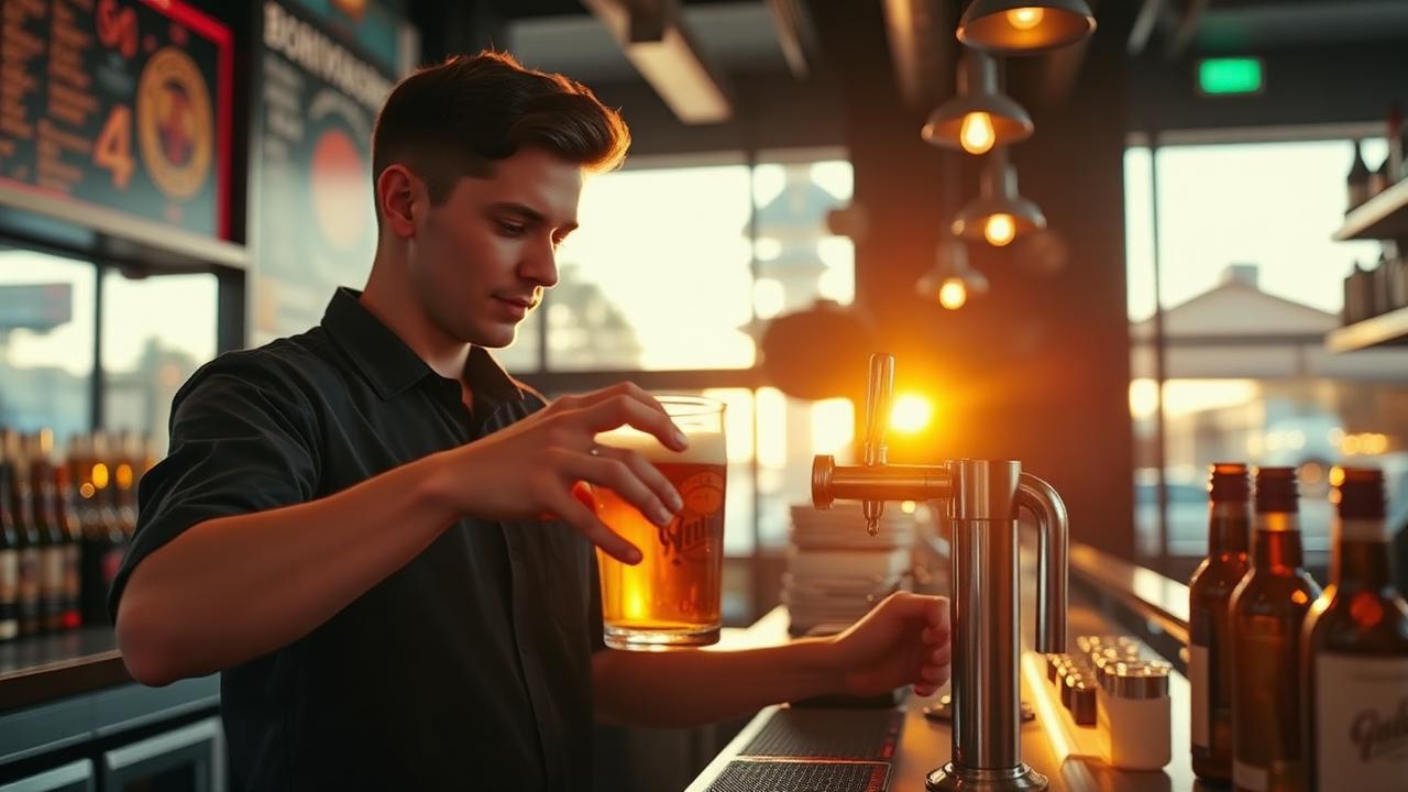 Bartender en pub australiano con RSA
